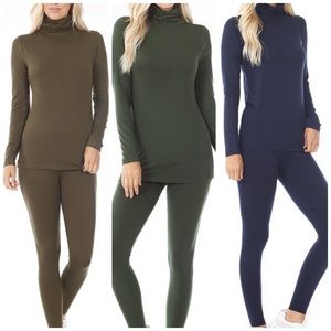 2pcs Set. Long sleeve turtleneck&matching leggings